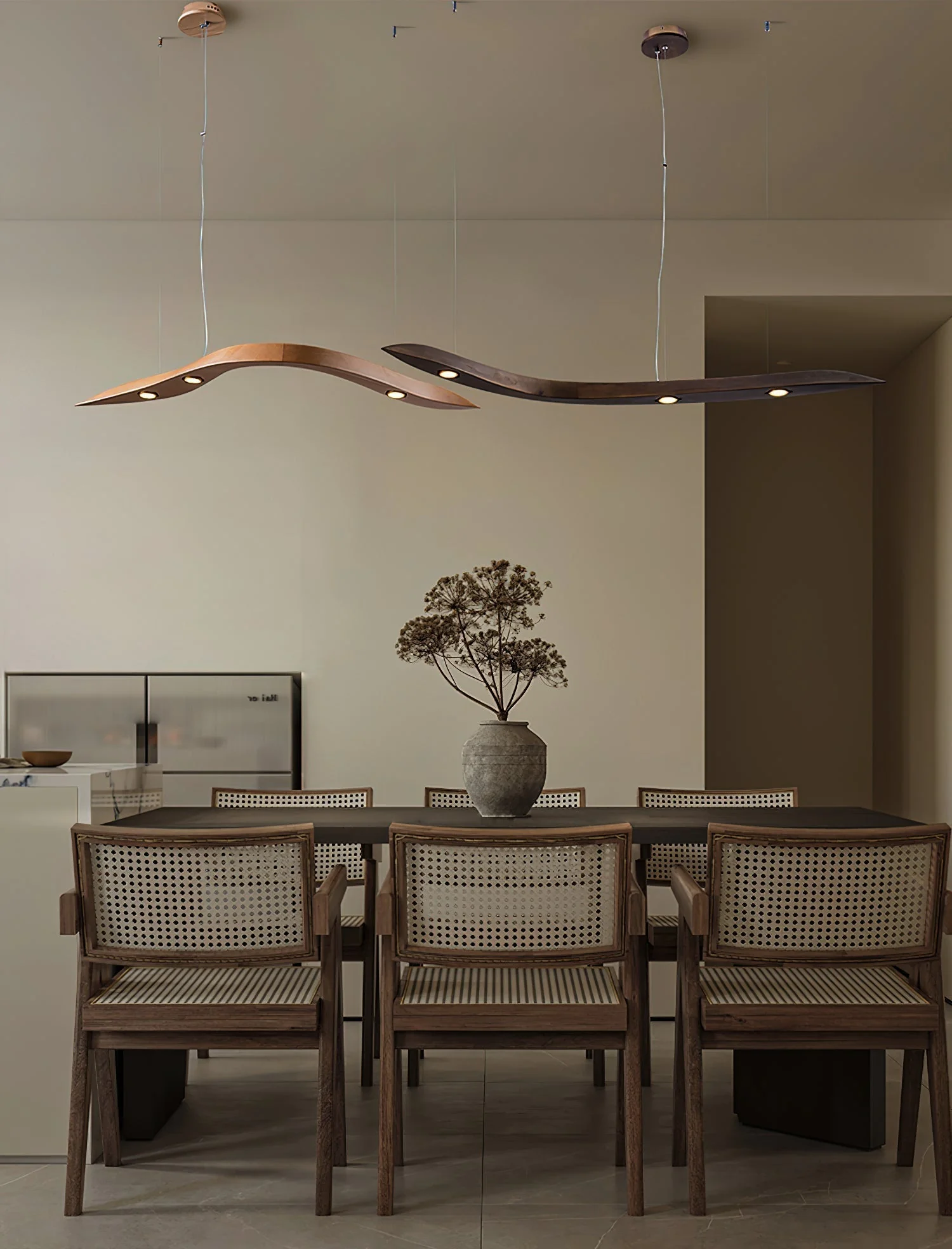 Flow Minimalist Wood Pendant Lamp - Image 36