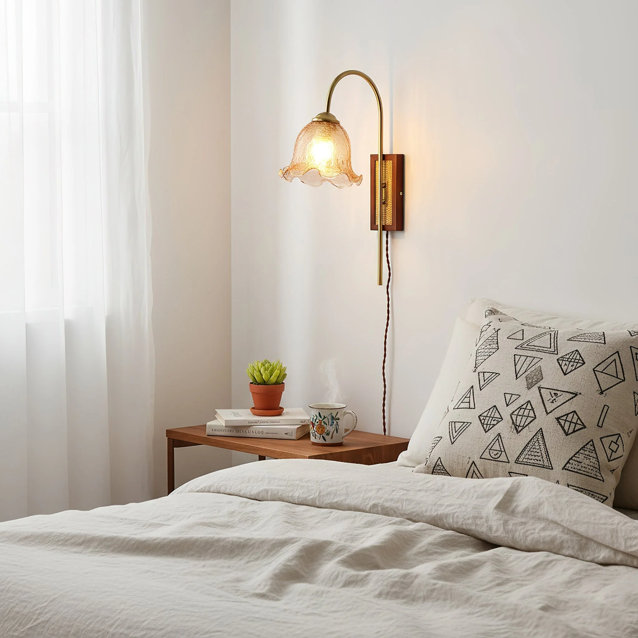 Flower Farmhouse Brass Wall Light - Image 3