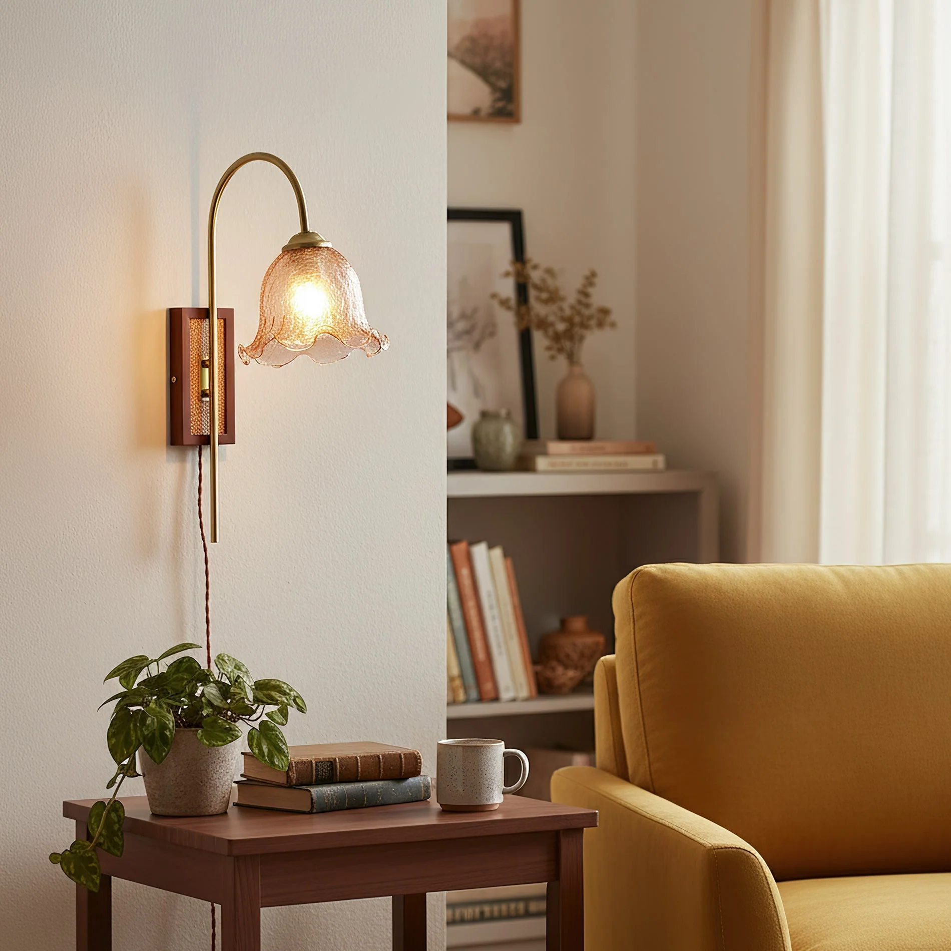 Flower Farmhouse Brass Wall Light - Image 4