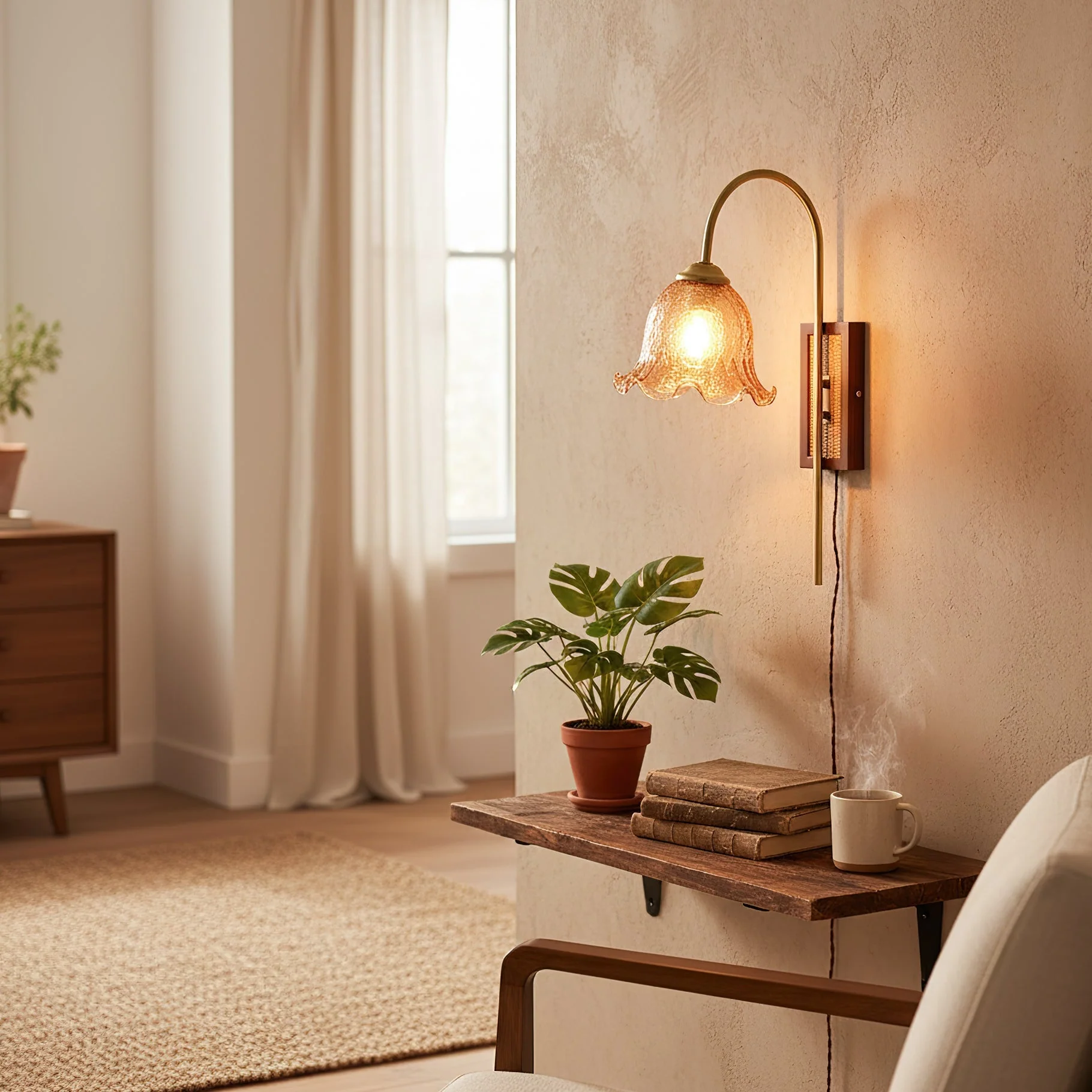 Flower Farmhouse Brass Wall Light - Image 5