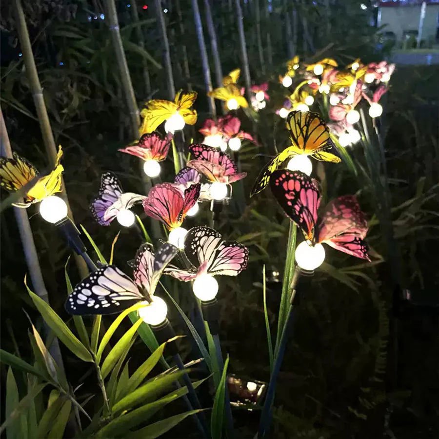 Fraces Six-Head Butterfly Solar Steel Outdoor Lights
