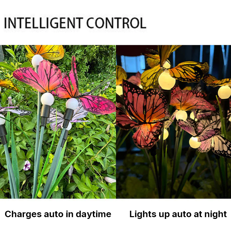 Fraces Six-Head Butterfly Solar Steel Outdoor Lights - Image 2