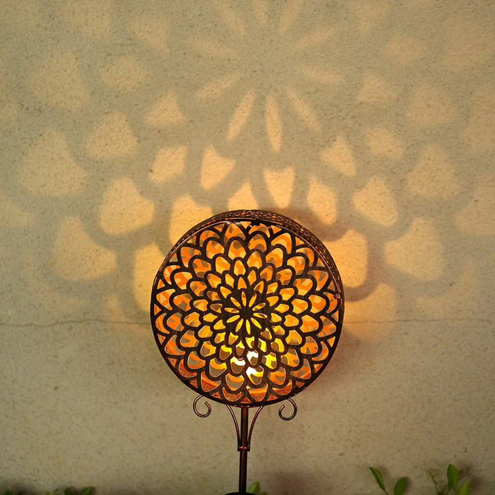Francis Bohemian Solar Hollow Drum LED Outdoor Lamp - Image 5