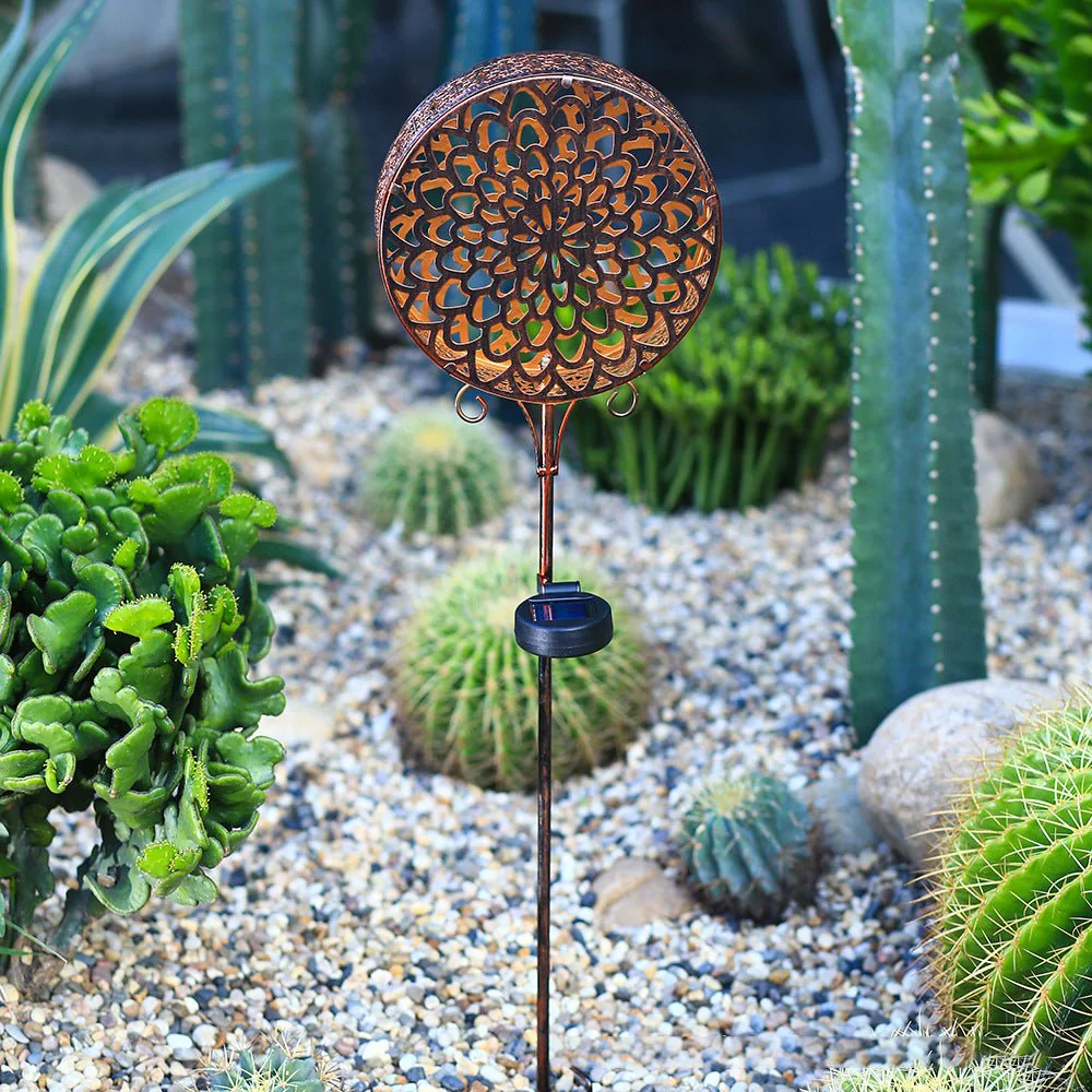 Francis Bohemian Solar Hollow Drum LED Outdoor Lamp - Image 6