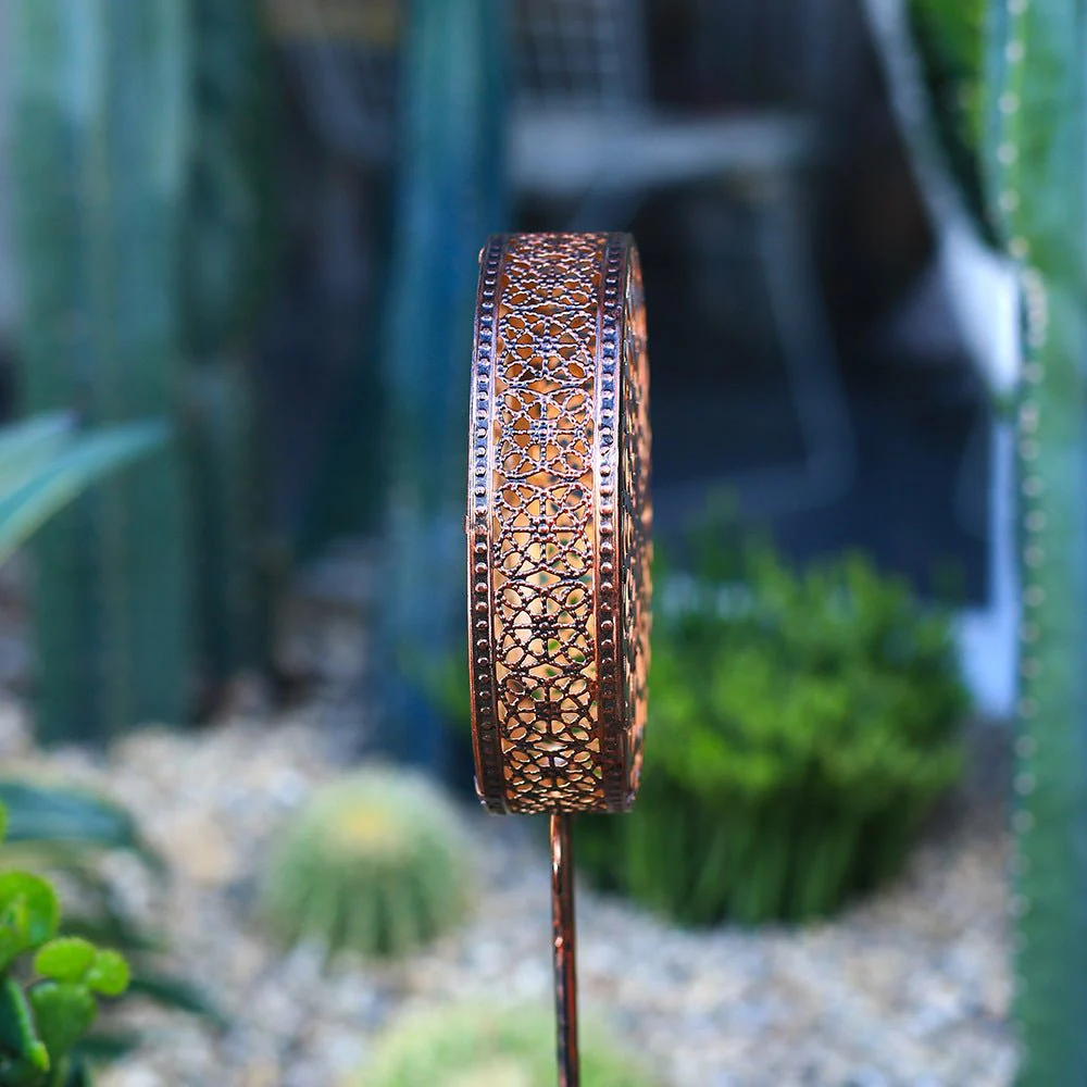 Francis Bohemian Solar Hollow Drum LED Outdoor Lamp - Image 7