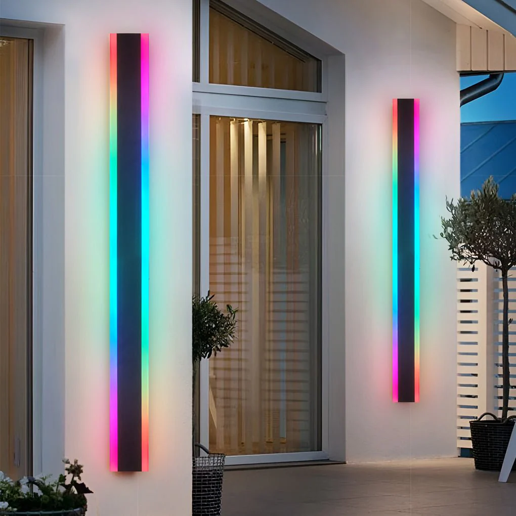 Frederick Linear Multi Color Modern Steel Outdoor Sconces - Image 5