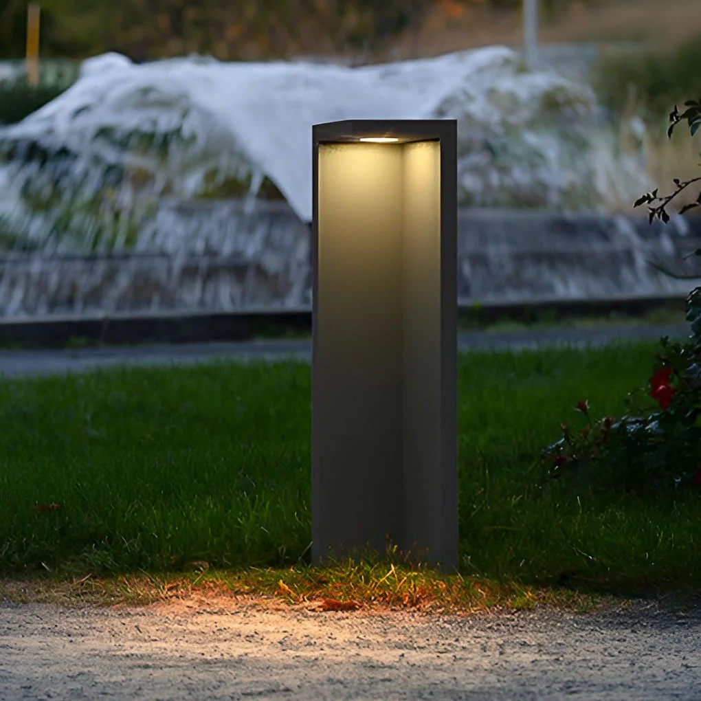 Fredy Rectangular Fixture Modern Glass Outdoor Path Light