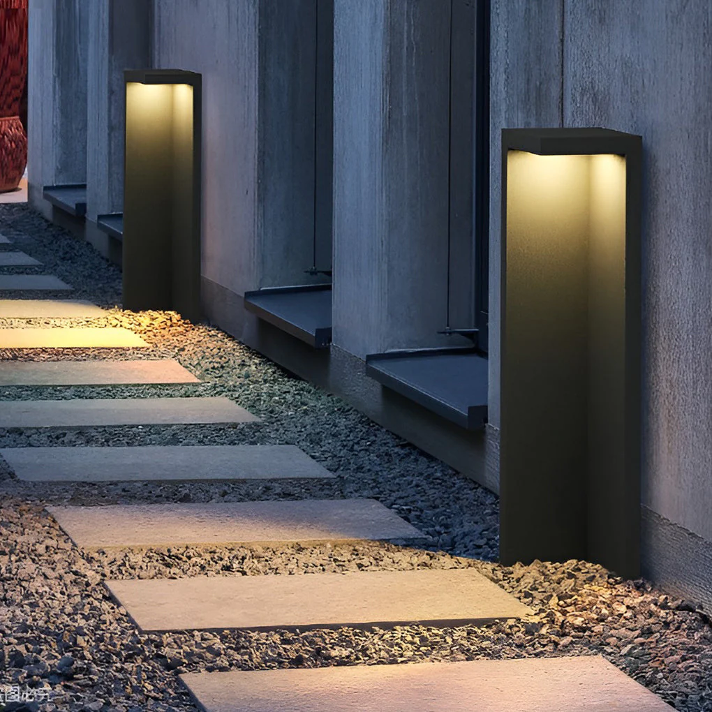 Fredy Rectangular Fixture Modern Glass Outdoor Path Light - Image 8