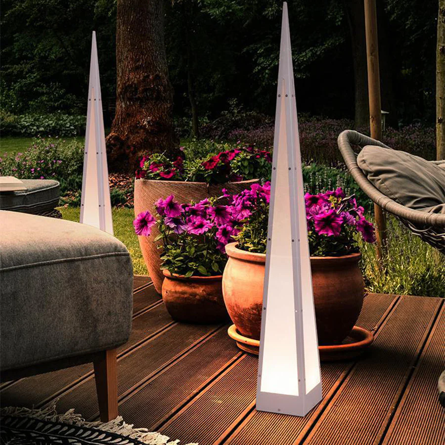 Fremn Geometric Stainless Steel Outdoor Floor Lamp
