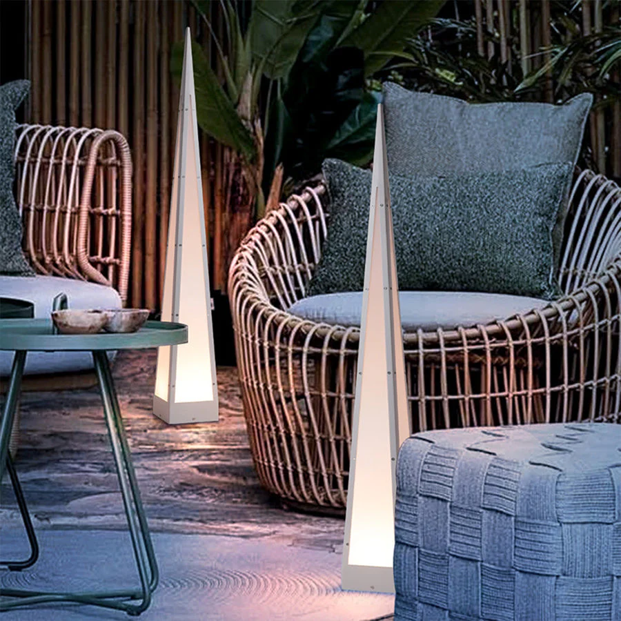 Fremn Geometric Stainless Steel Outdoor Floor Lamp - Image 2