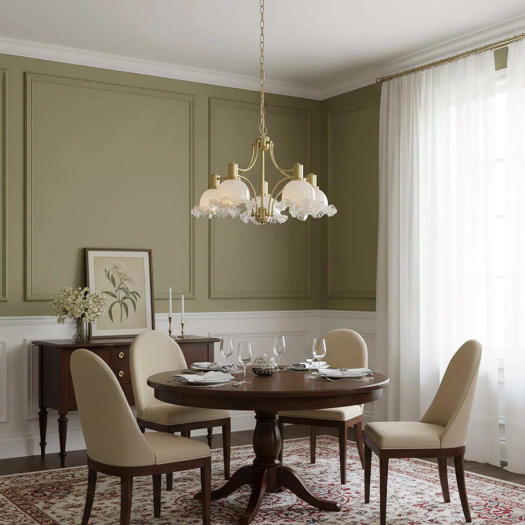 French Contemporary Brass Chandelier - Image 10