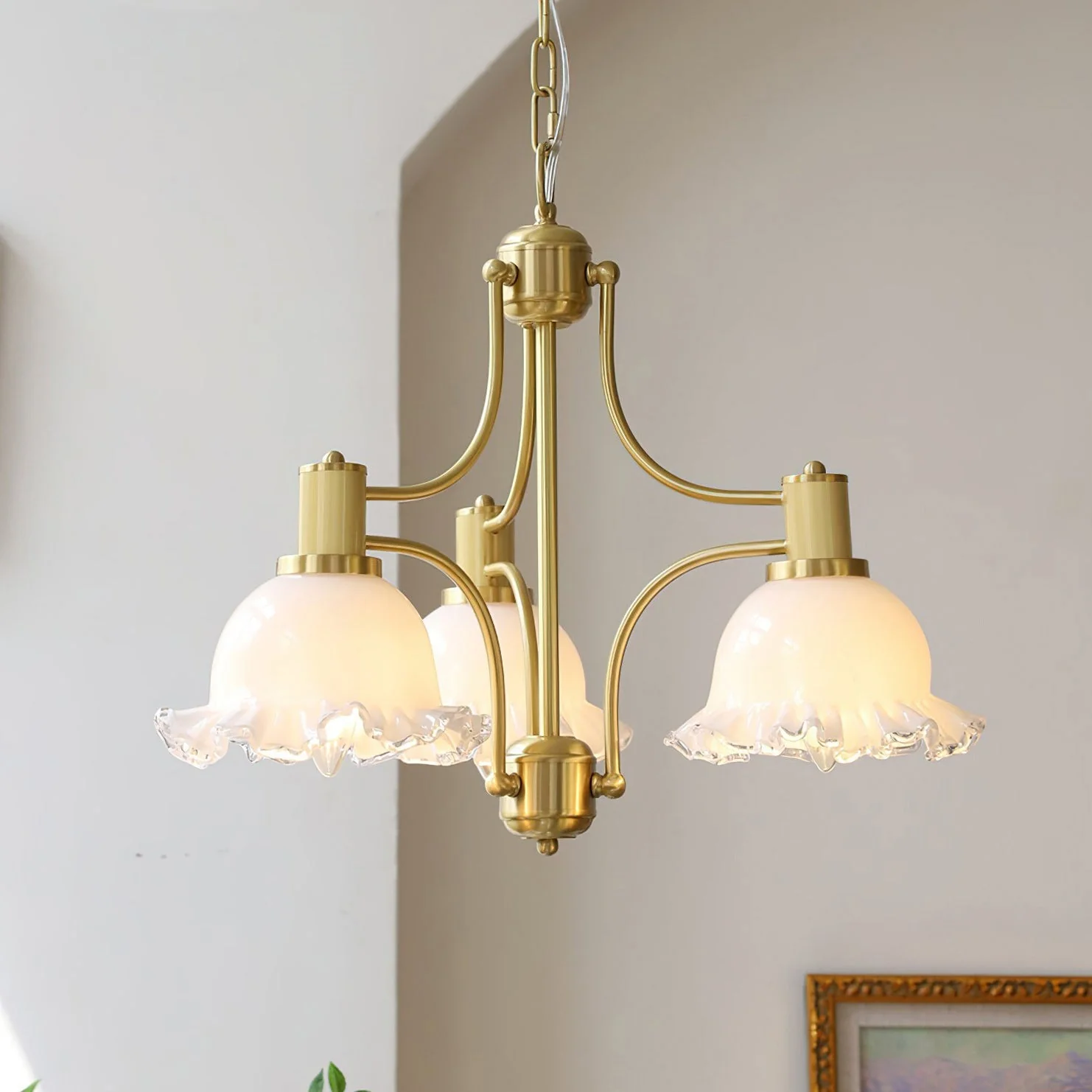 French Contemporary Brass Chandelier - Image 13