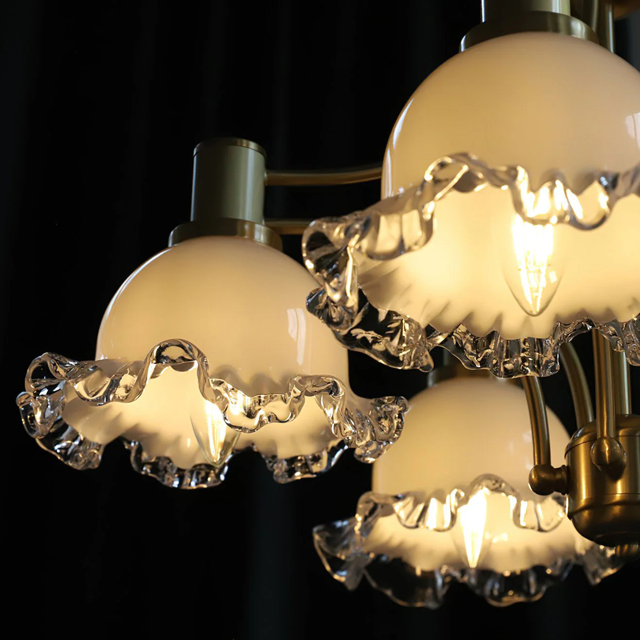 French Contemporary Brass Chandelier - Image 17
