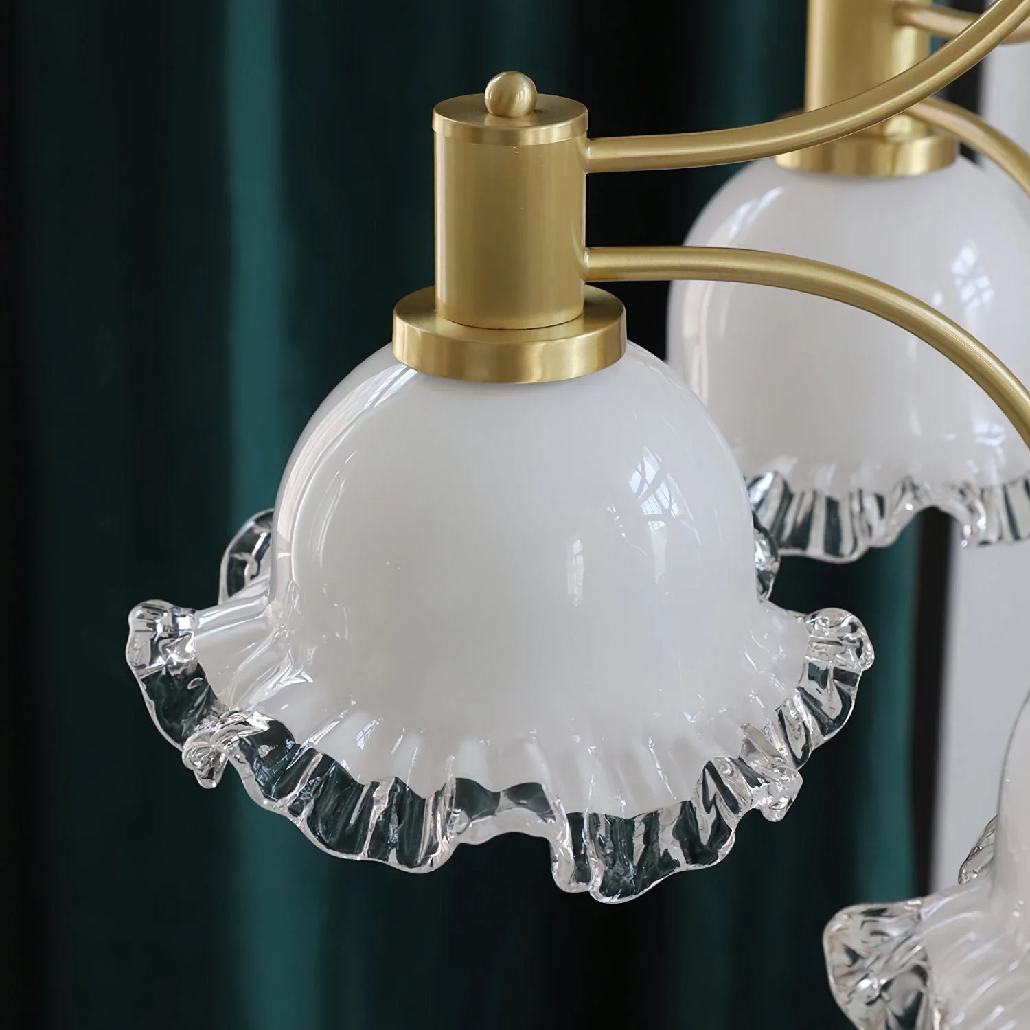 French Contemporary Brass Chandelier - Image 18