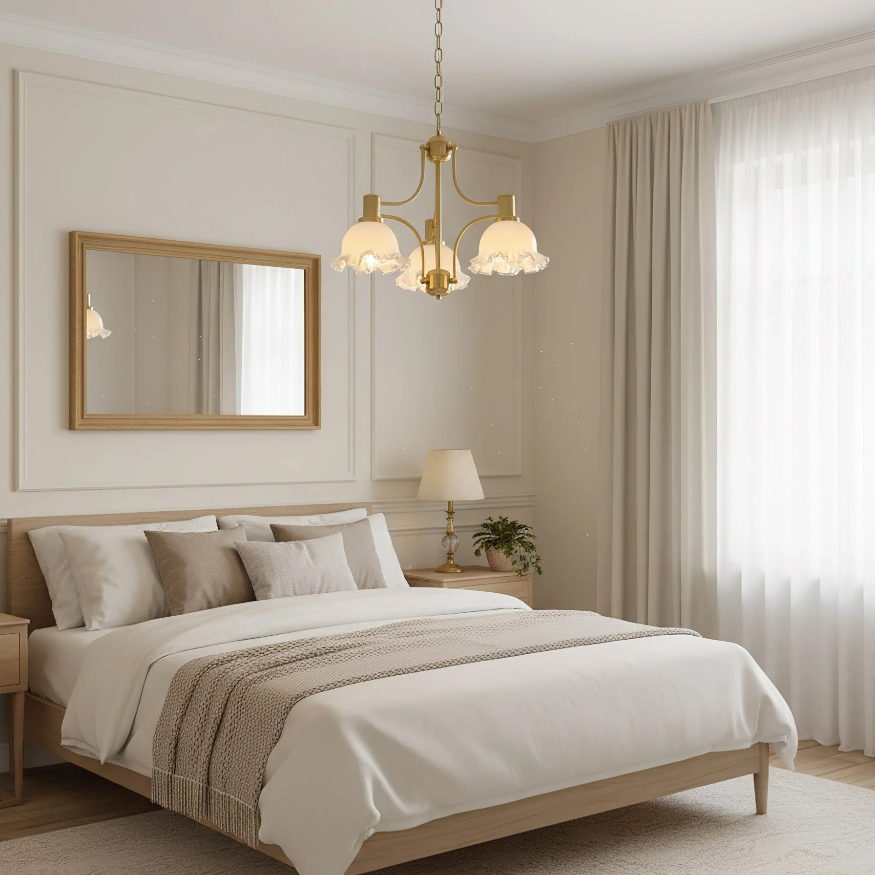 French Contemporary Brass Chandelier - Image 5