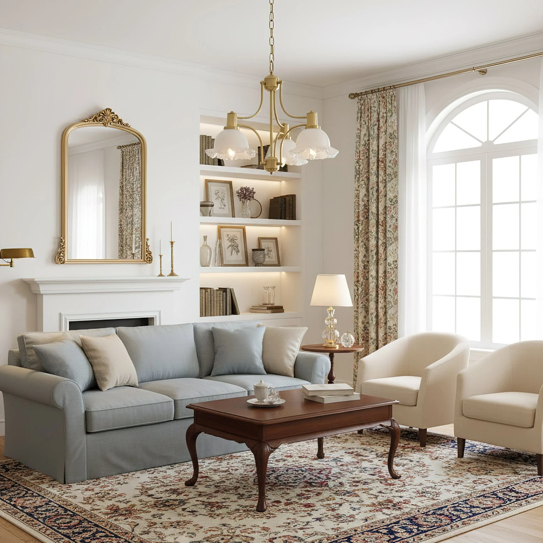 French Contemporary Brass Chandelier - Image 6