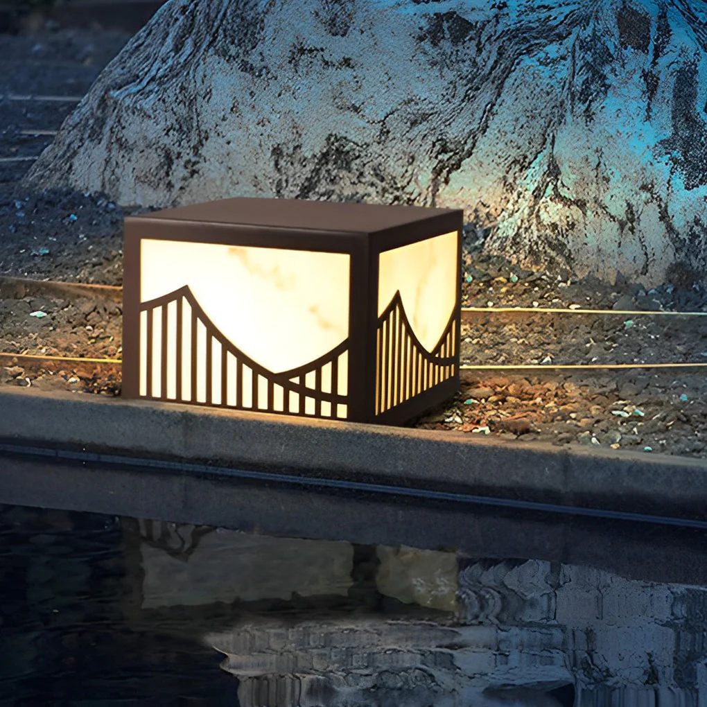 Frey Mountain Scenery Modern Steel Outdoor Post Lawn Lights
