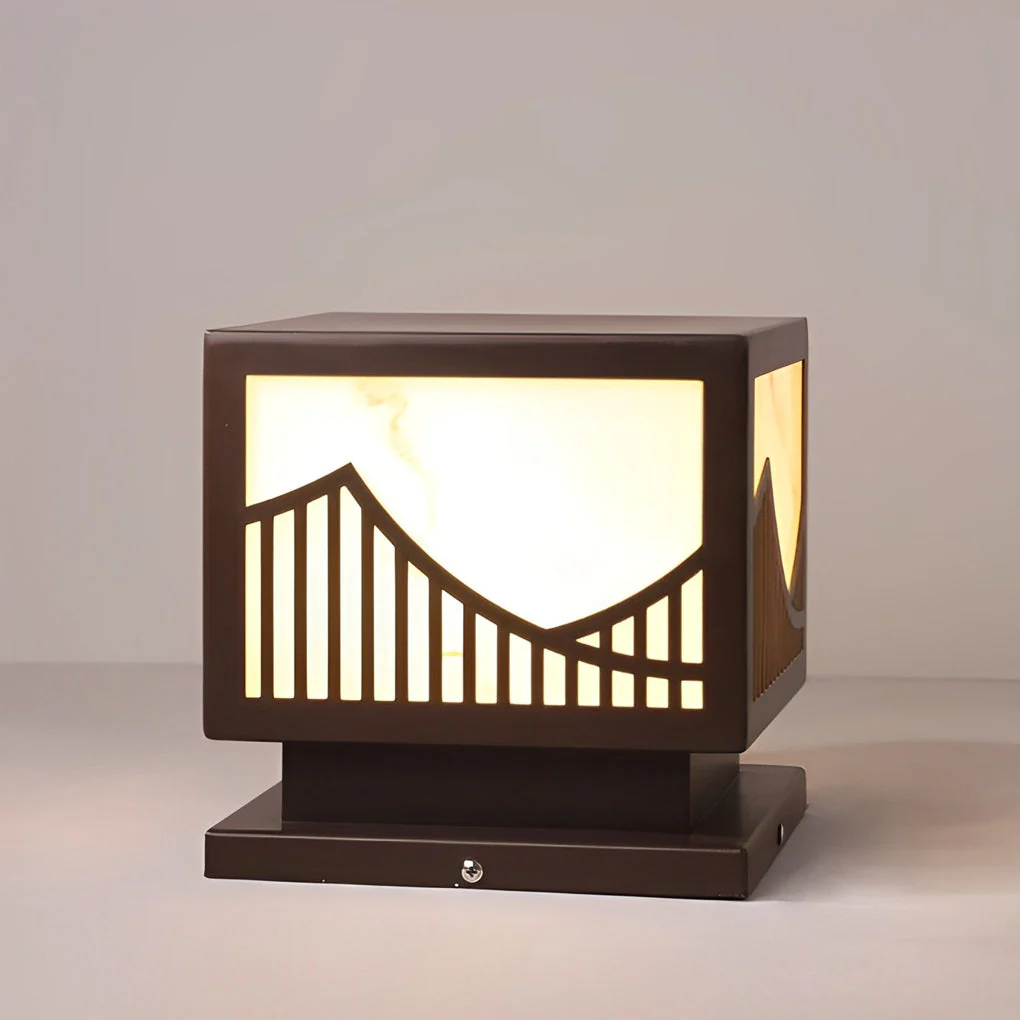 Frey Mountain Scenery Modern Steel Outdoor Post Lawn Lights - Image 10