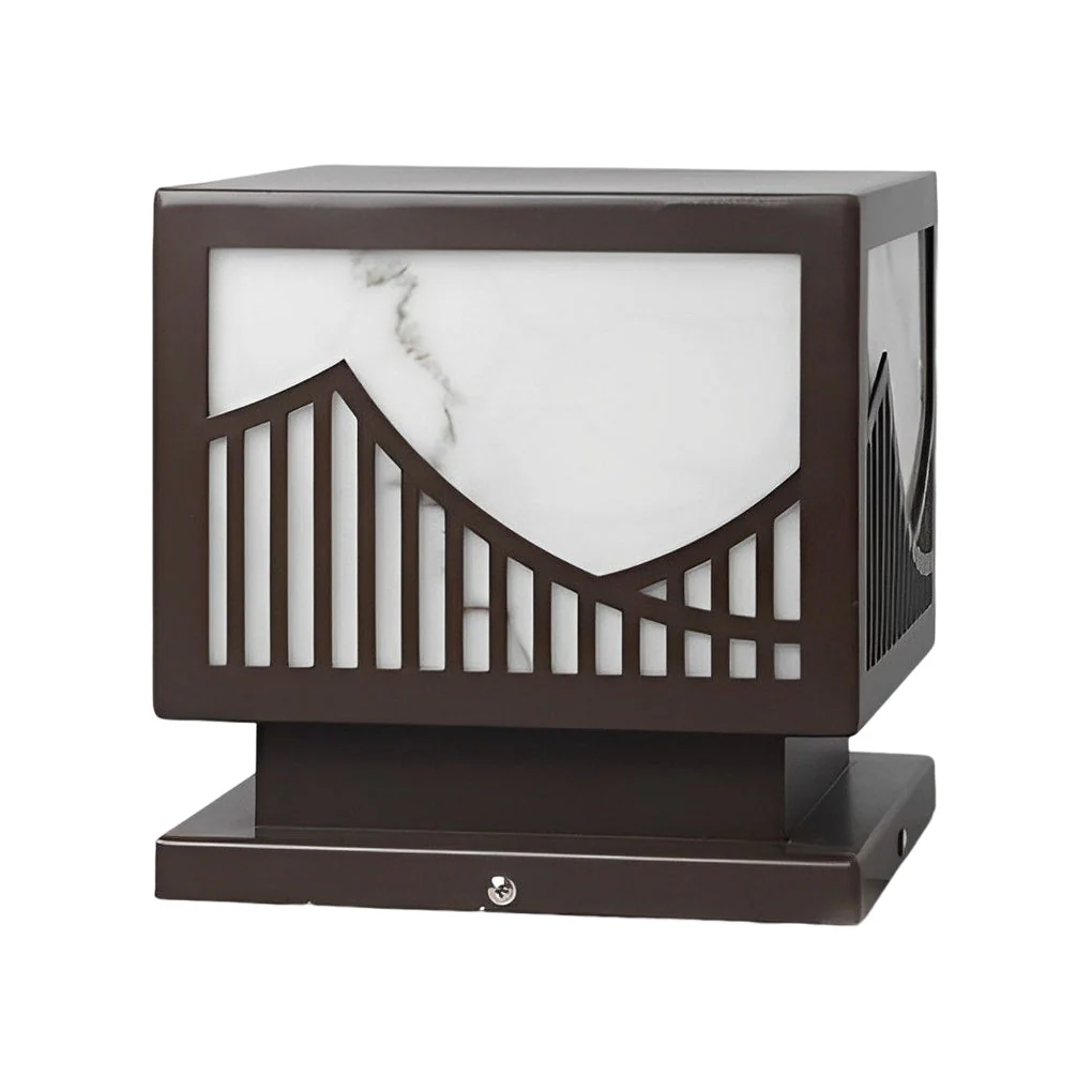 Frey Mountain Scenery Modern Steel Outdoor Post Lawn Lights - Image 11