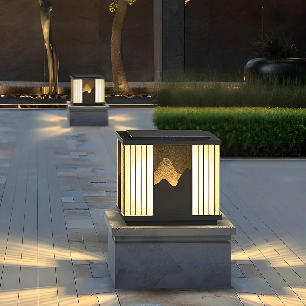 Gaiety LED Scenery Modern Steel Outdoor Post Caps Lights