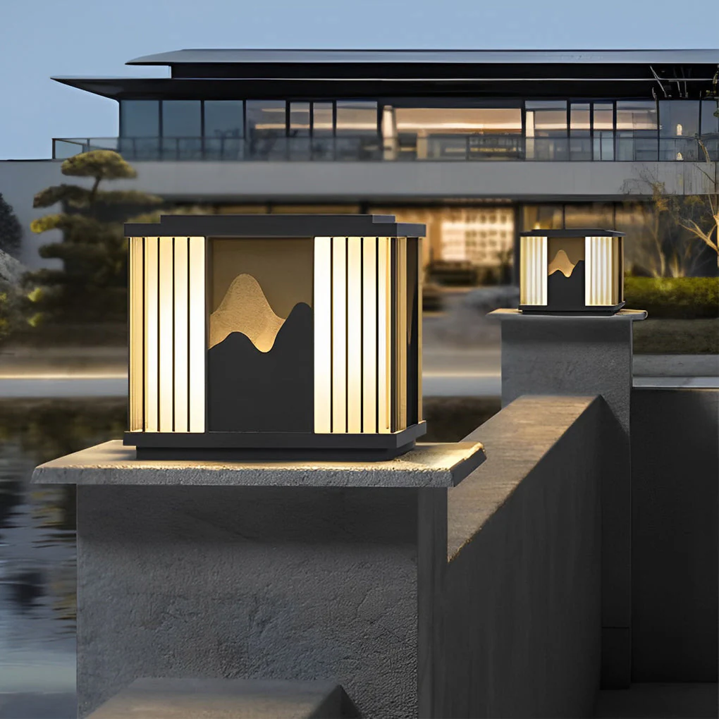 Gaiety LED Scenery Modern Steel Outdoor Post Caps Lights - Image 3