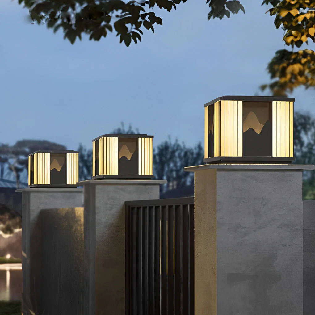 Gaiety LED Scenery Modern Steel Outdoor Post Caps Lights - Image 4