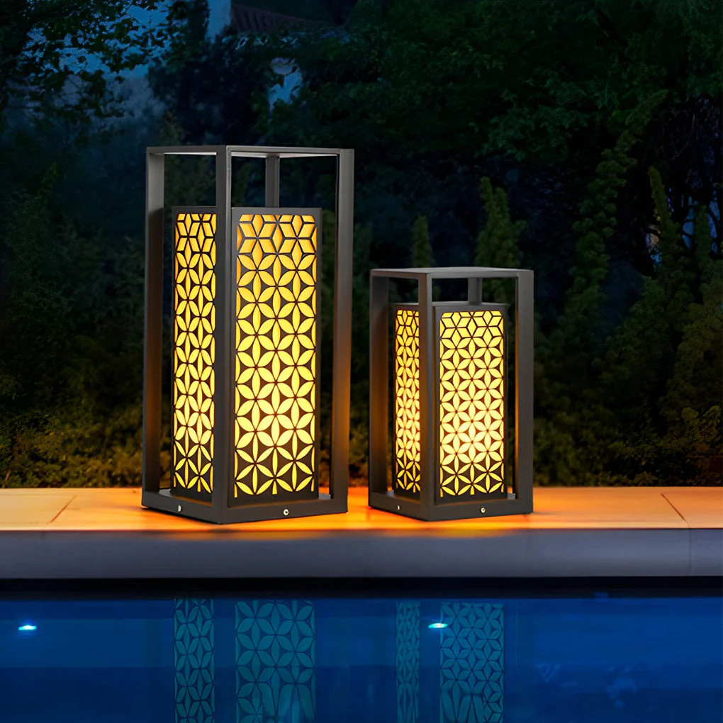 Gala Floral Pattern Unique Modern Pathway Lights - Image 6