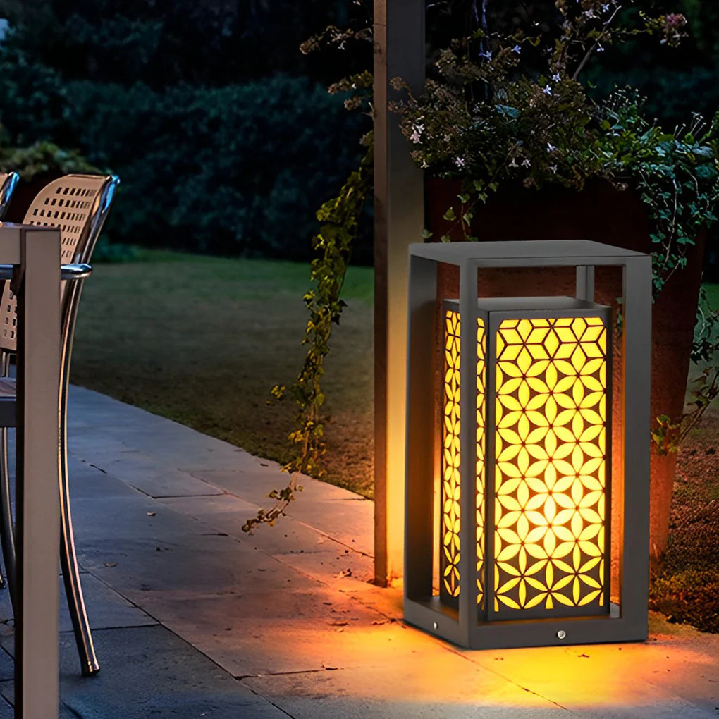 Gala Floral Pattern Unique Modern Pathway Lights - Image 7