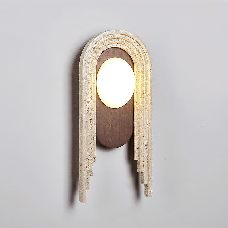 Gate Of Time And Space Sculptural Travertine Wall Light - Image 16