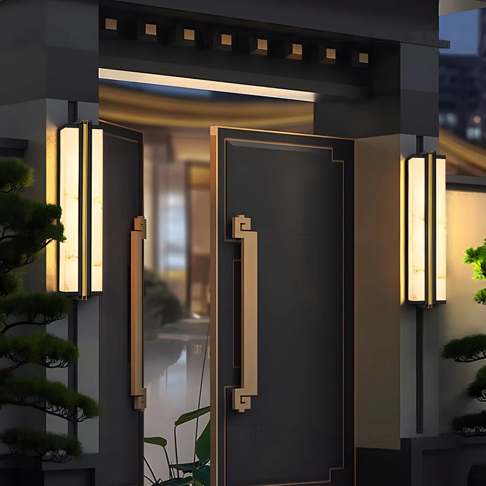 Geaine Classic Modern LED Marble Outdoor Wall Lights - Image 2