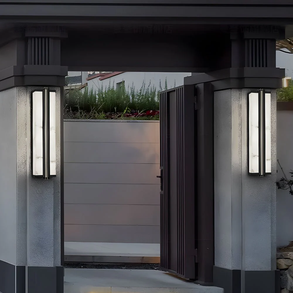 Geaine Classic Modern LED Marble Outdoor Wall Lights - Image 3