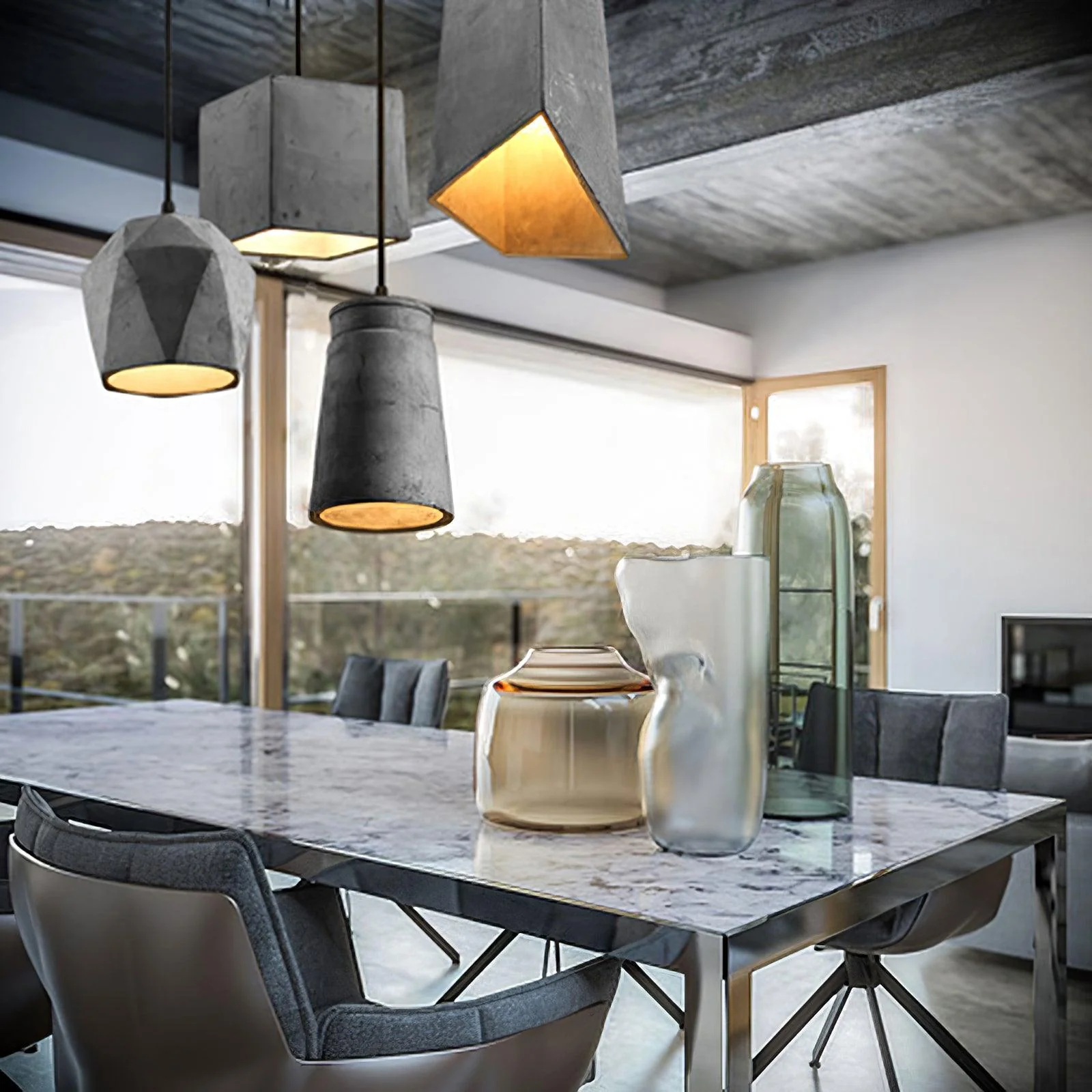 Geo Industrial Cement Pendant Light - Image 23