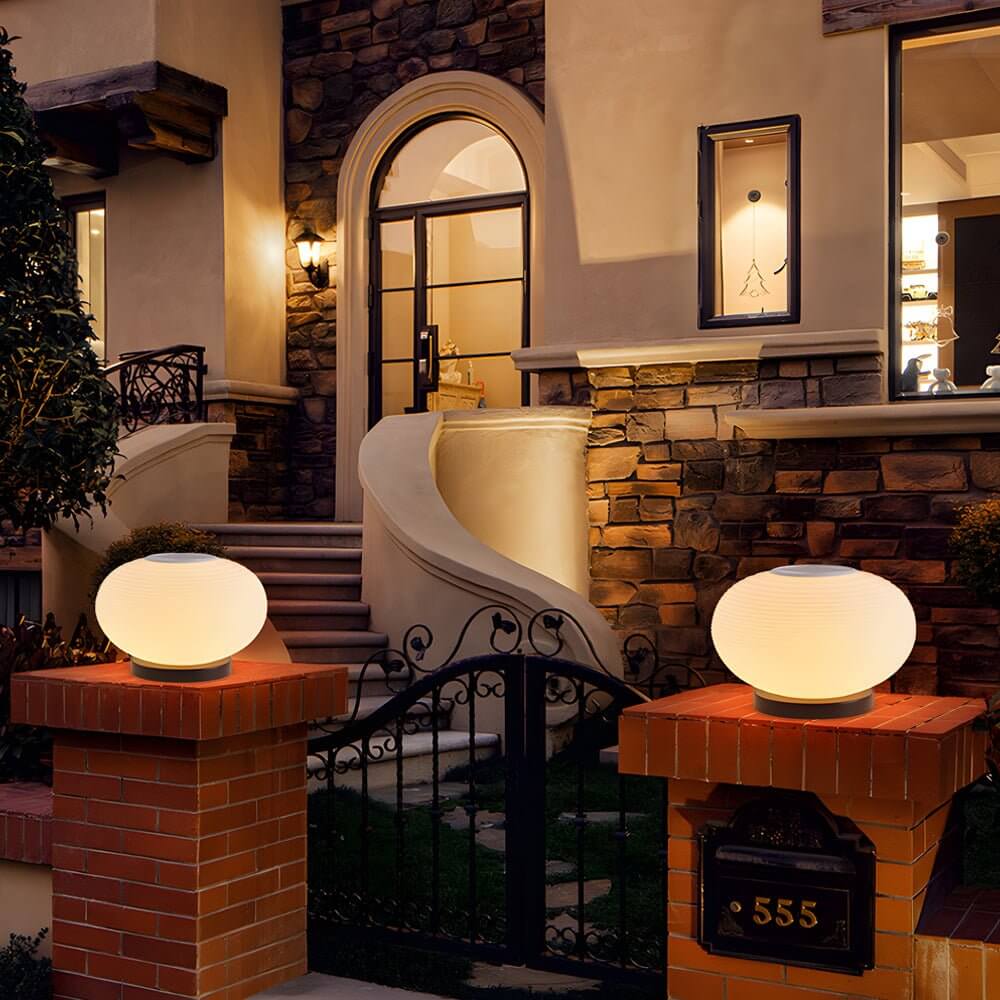 Gideon Elegant Solar LED Spiral Design PE Outdoor Post Lamp