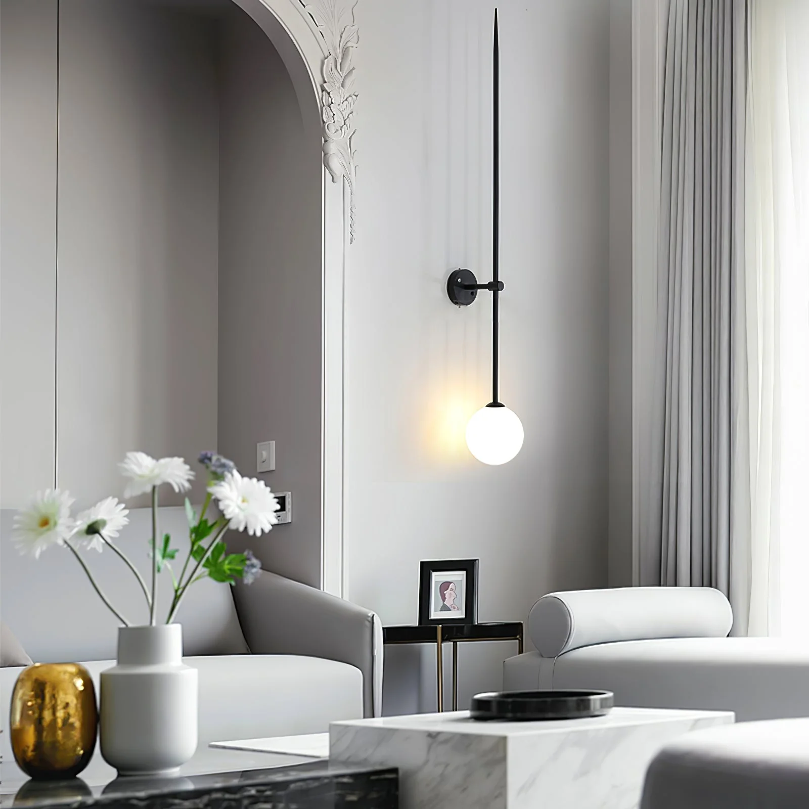 Gizmo Modern Minimalist Mobile Glass Wall Lamp - Image 28