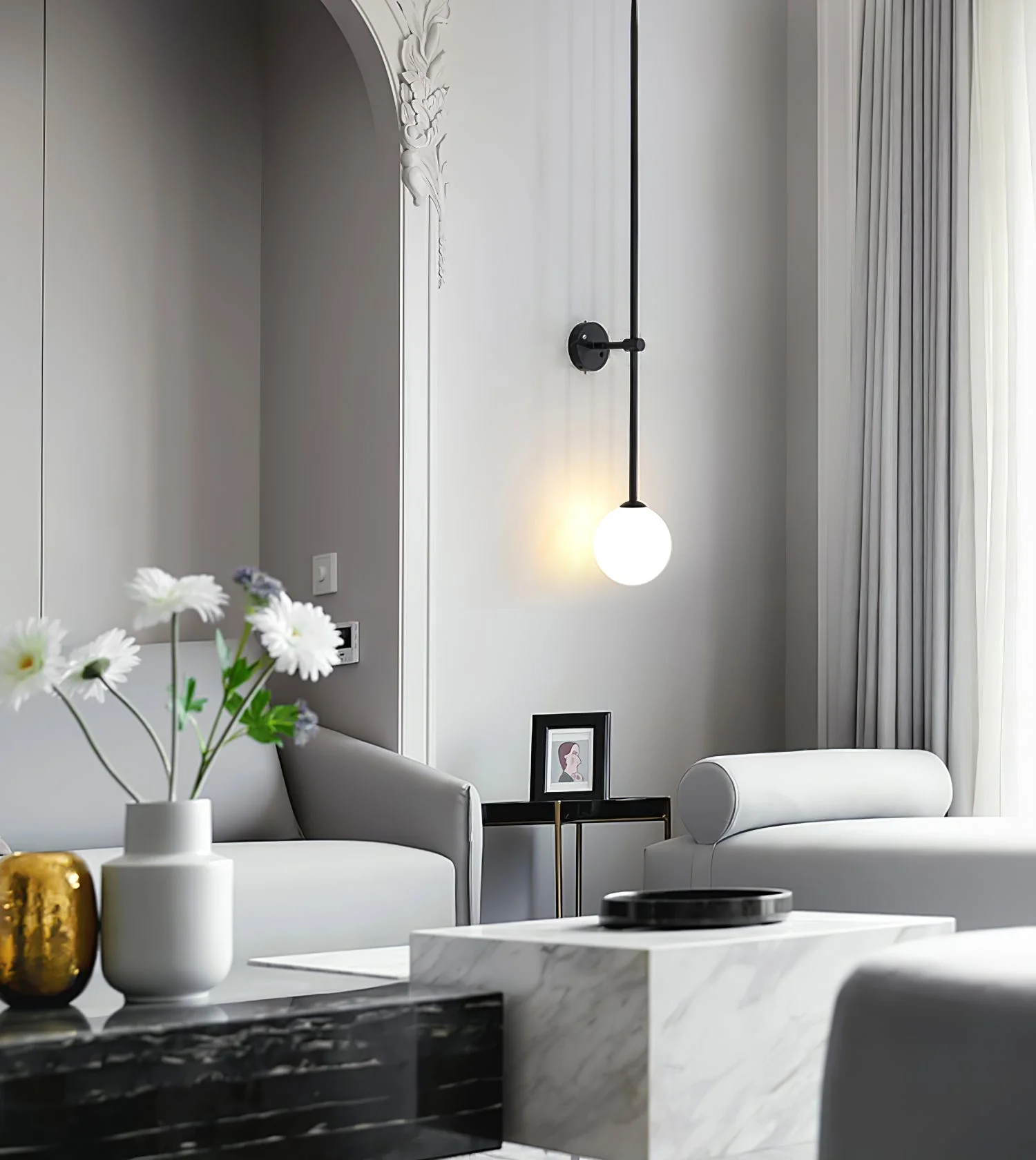 Gizmo Modern Minimalist Mobile Glass Wall Lamp - Image 32