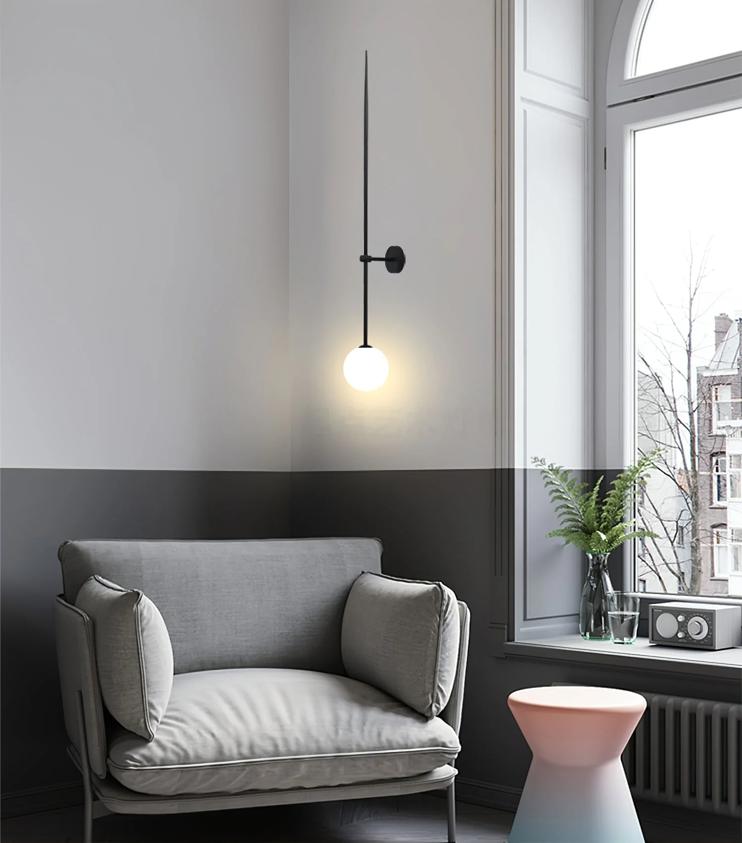 Gizmo Modern Minimalist Mobile Glass Wall Lamp - Image 33