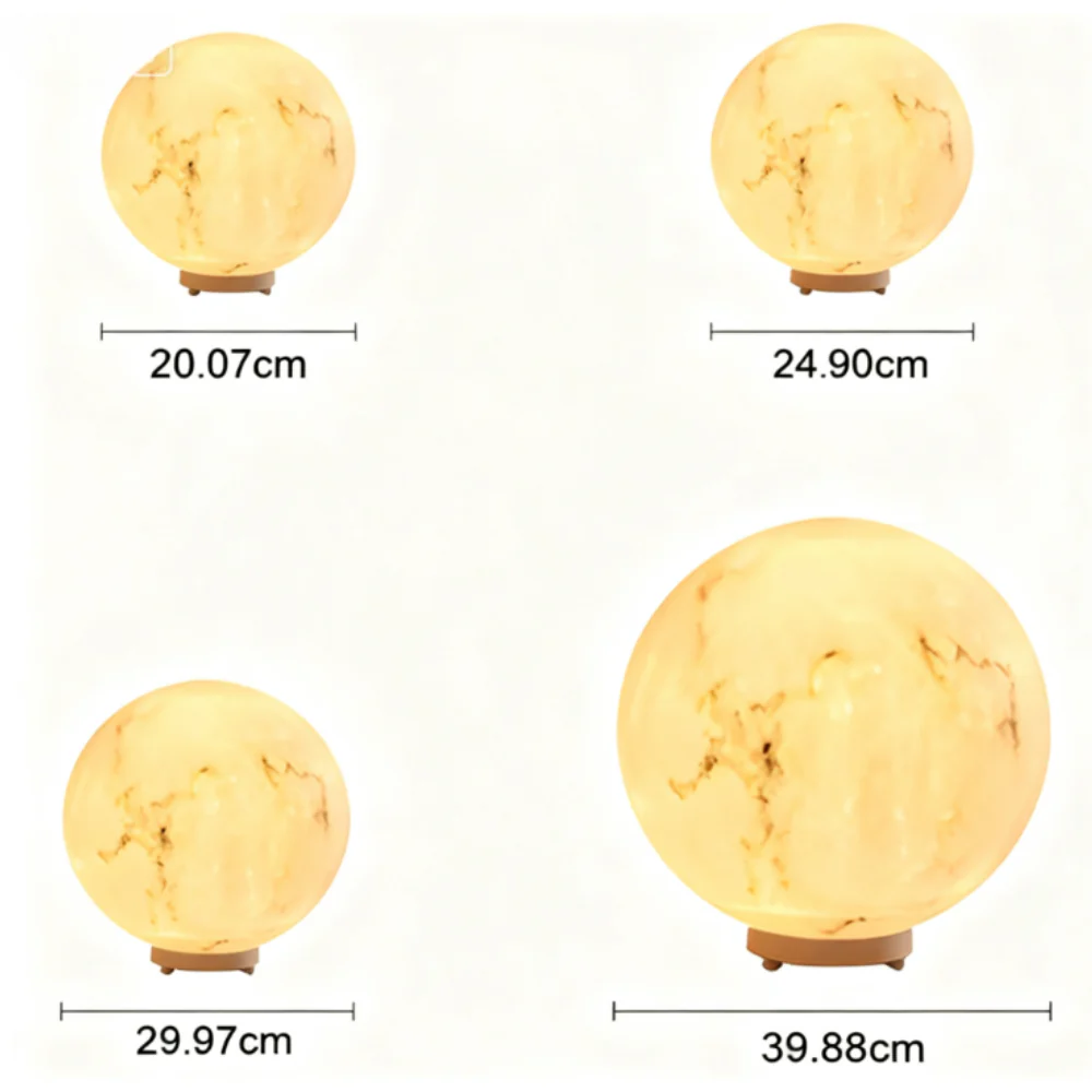 Gle Faux Moon Globe Marble Outdoor Pillar Light - Image 7