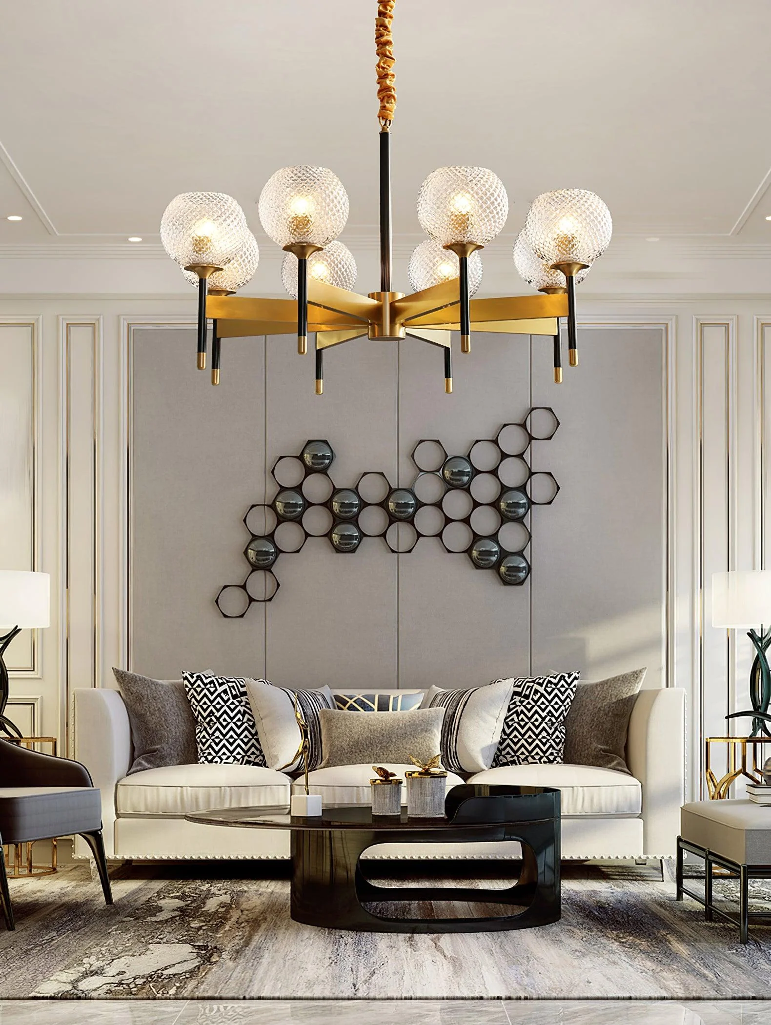 Glint Modern Brass Chandelier - Image 16