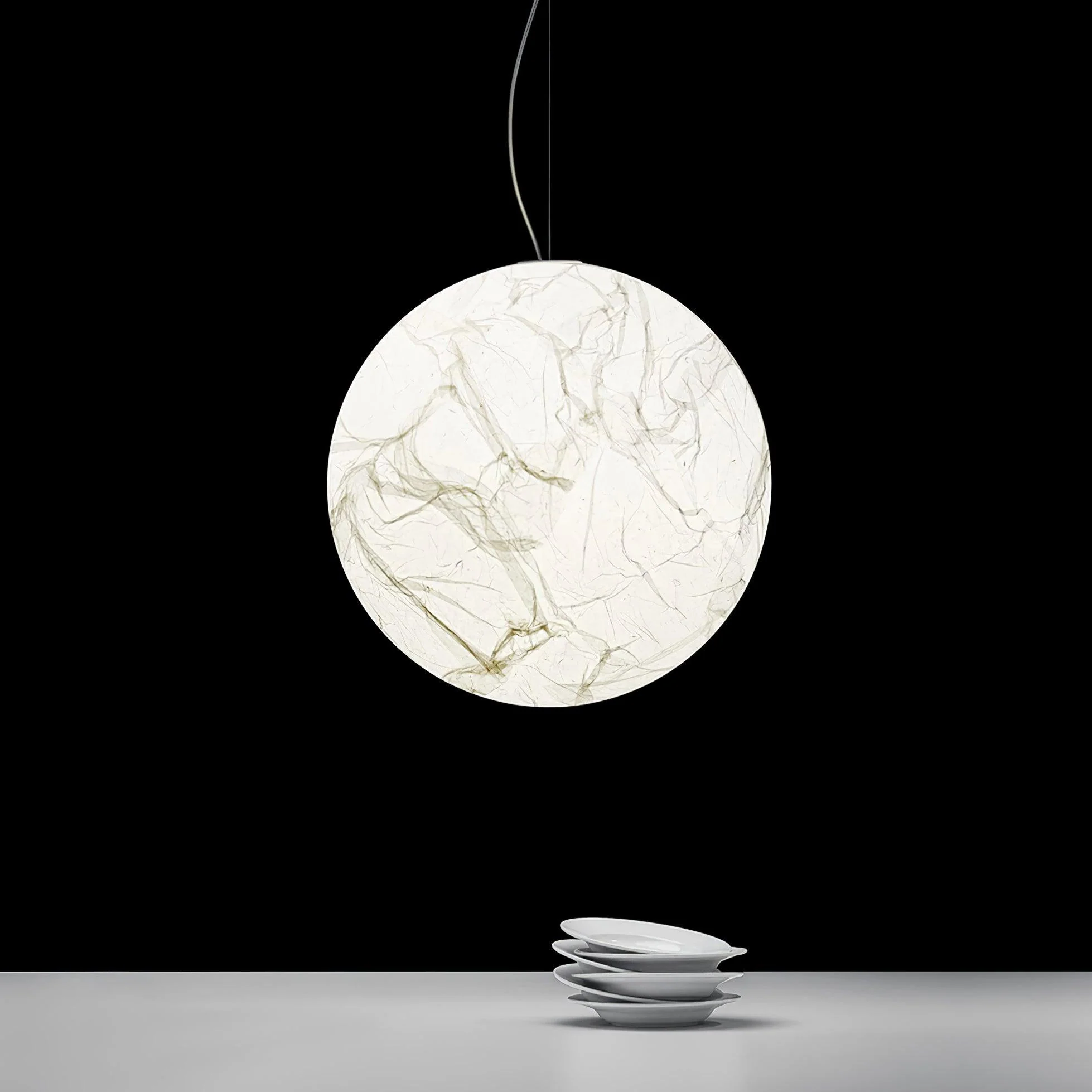 Globe Minimalist Silk Pendant Lamp - Image 11
