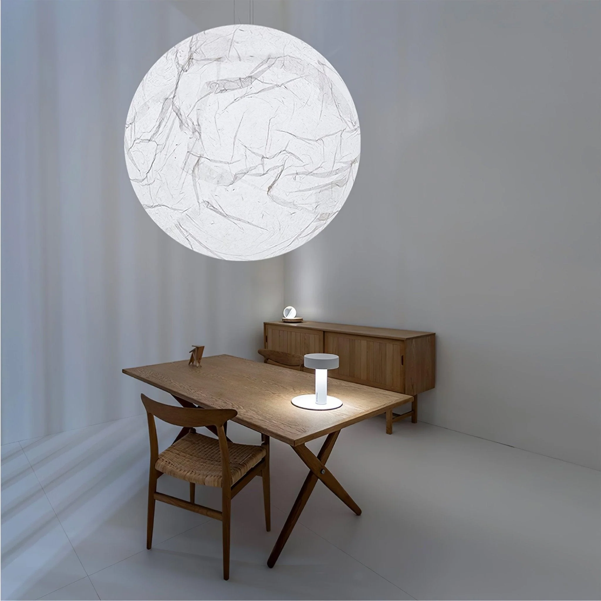 Globe Minimalist Silk Pendant Lamp - Image 16