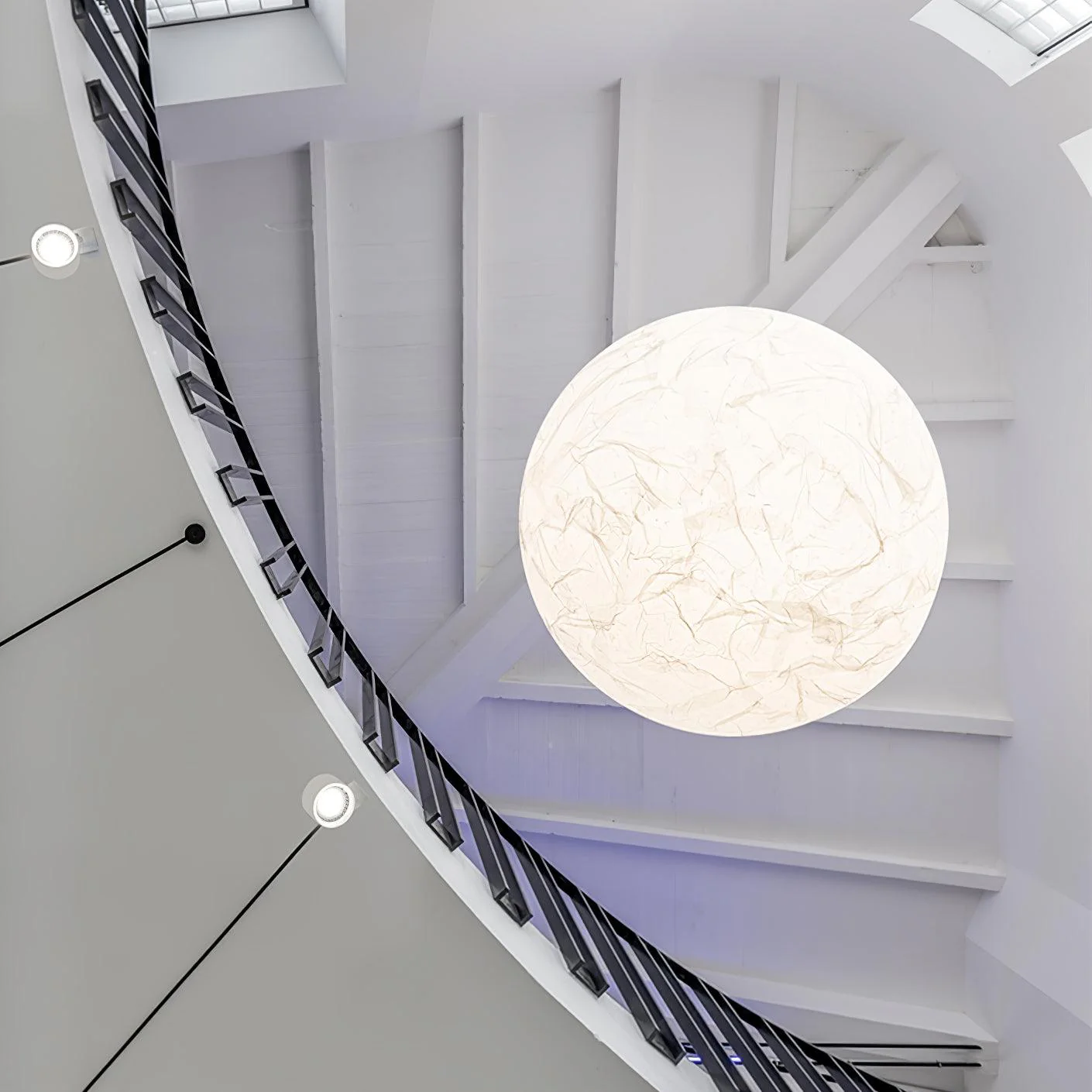 Globe Minimalist Silk Pendant Lamp - Image 2