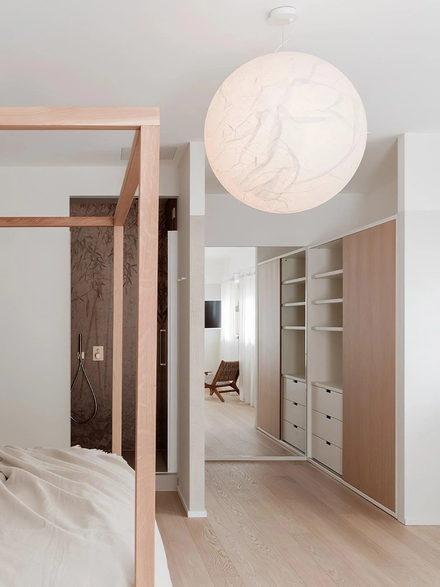 Globe Minimalist Silk Pendant Lamp - Image 29