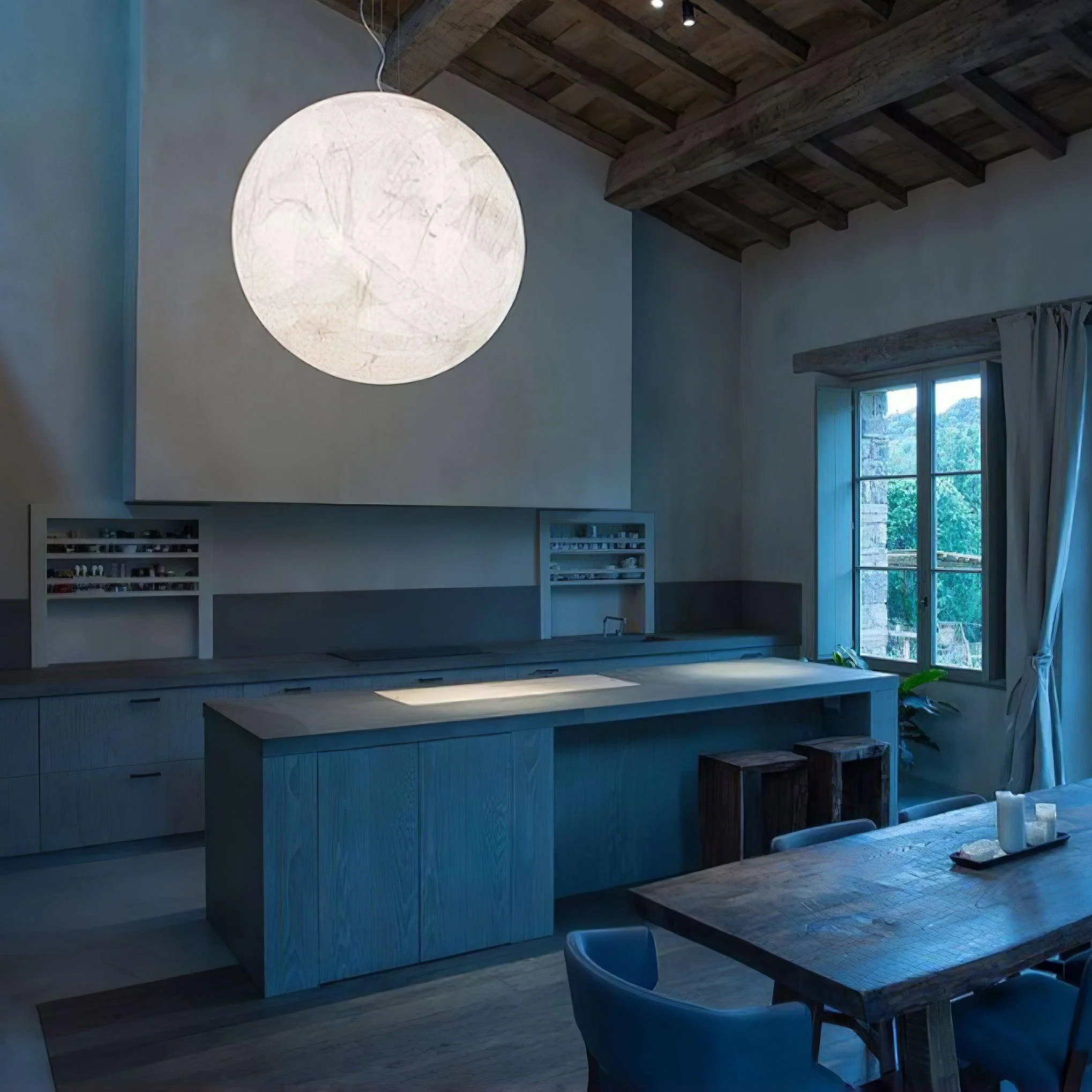 Globe Minimalist Silk Pendant Lamp - Image 35