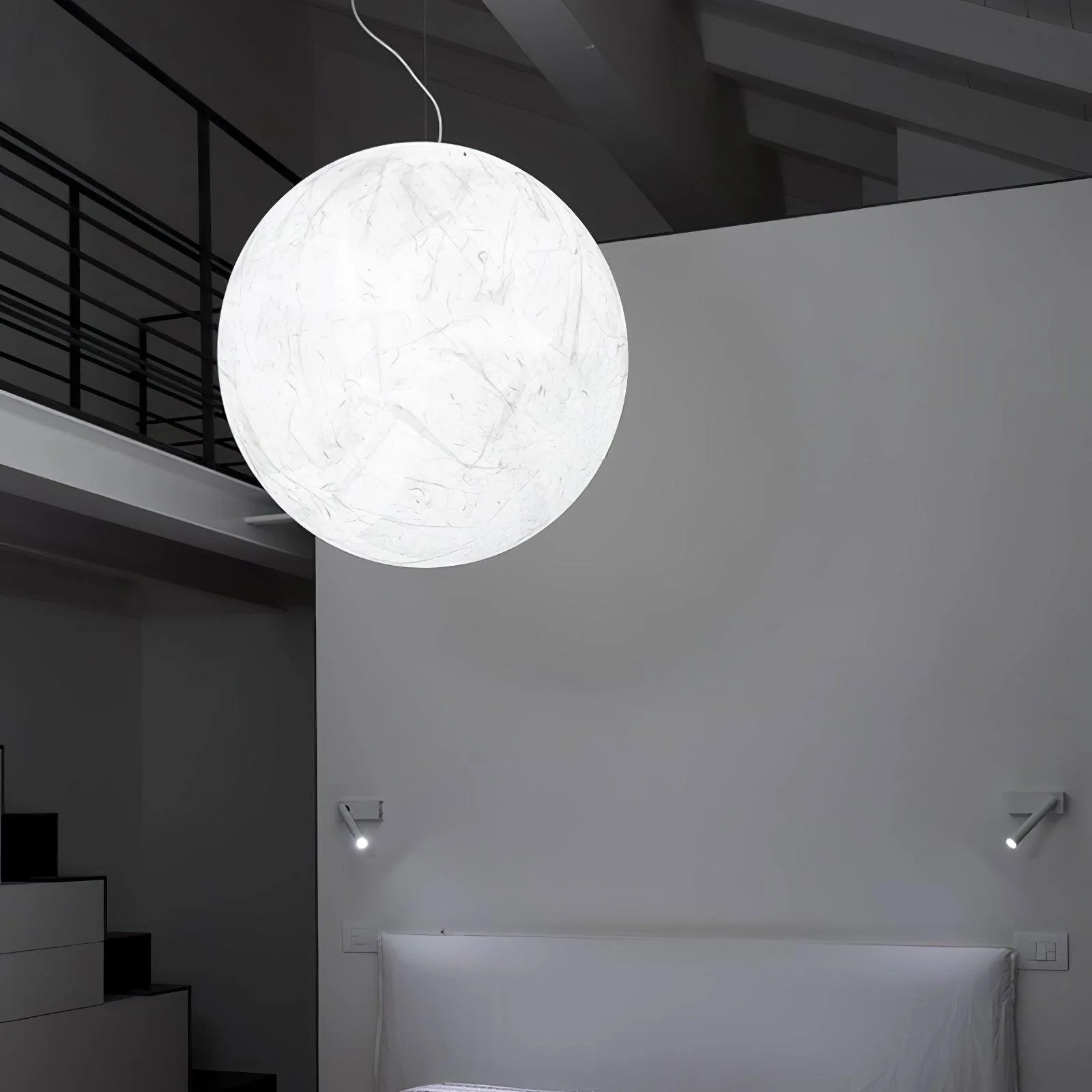 Globe Minimalist Silk Pendant Lamp - Image 38