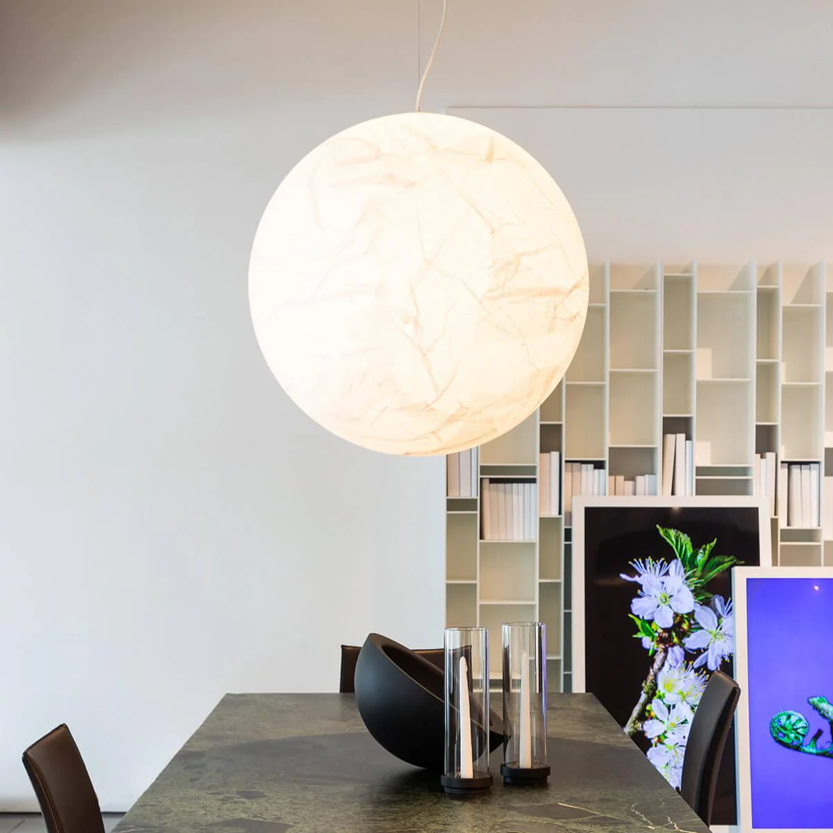 Globe Minimalist Silk Pendant Lamp - Image 4