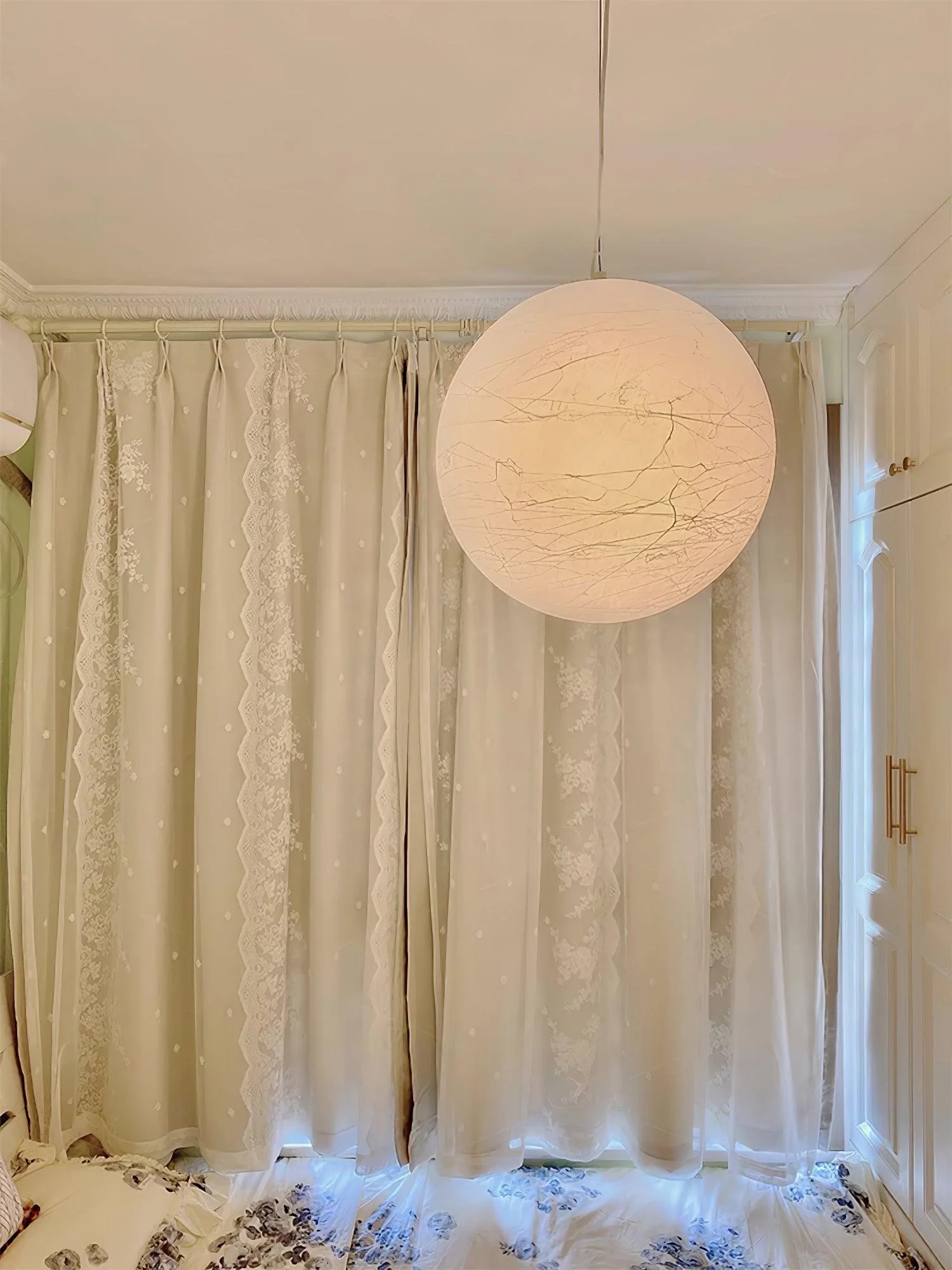Globe Minimalist Silk Pendant Lamp - Image 42