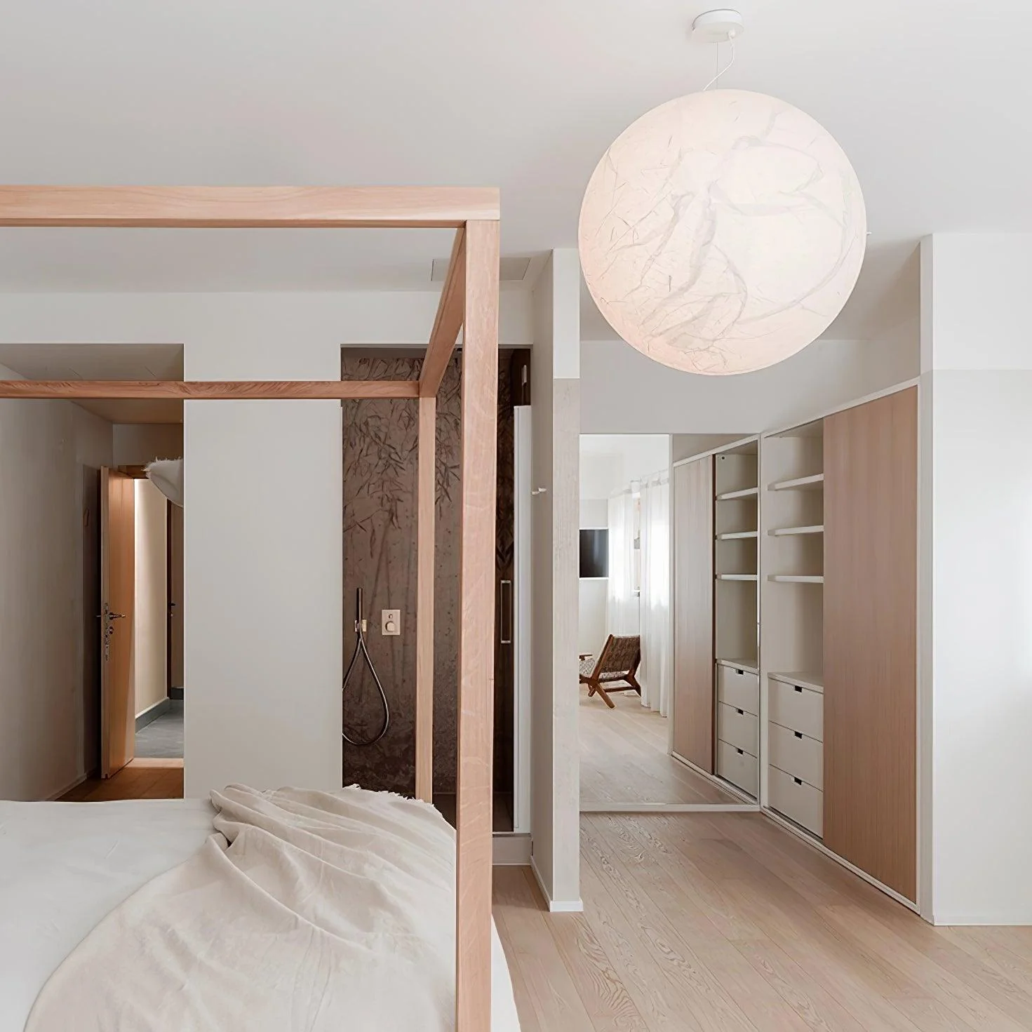 Globe Minimalist Silk Pendant Lamp - Image 61
