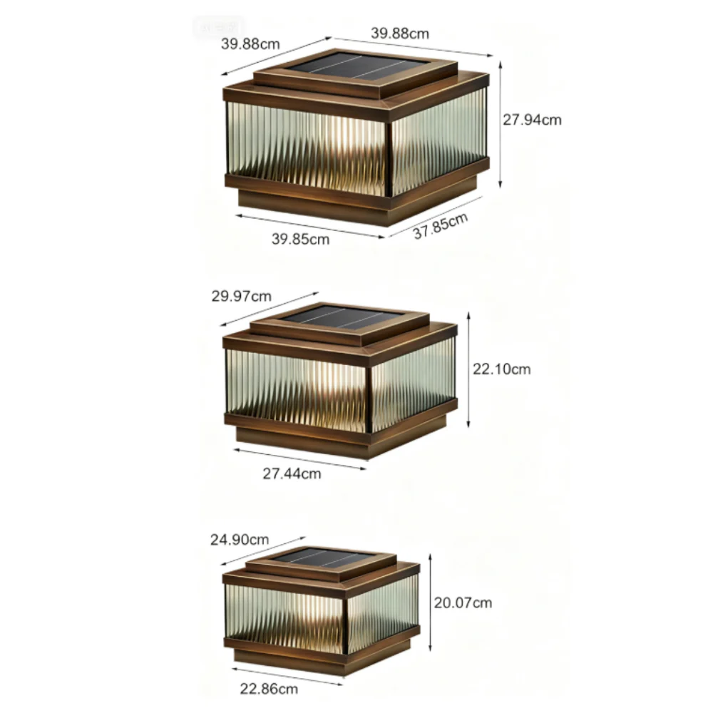 Glynn Square Intelligent Timing Modern Glass Outdoor Fence Post Lights - Image 10