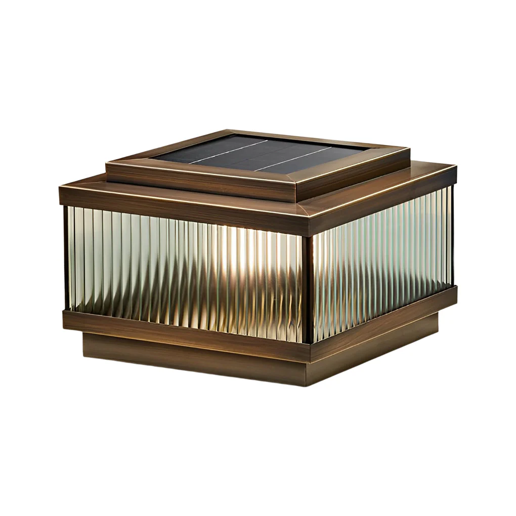 Glynn Square Intelligent Timing Modern Glass Outdoor Fence Post Lights - Image 2