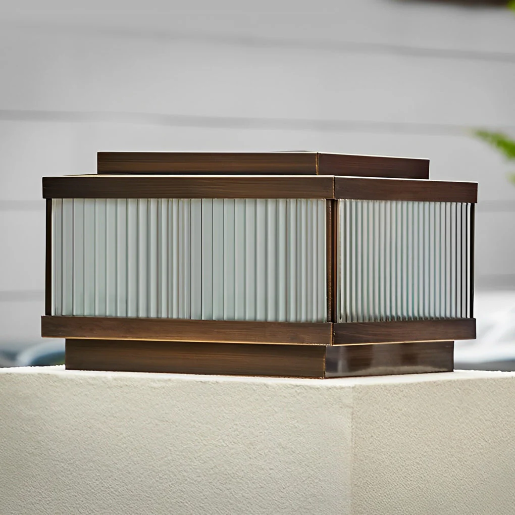 Glynn Square Intelligent Timing Modern Glass Outdoor Fence Post Lights - Image 6